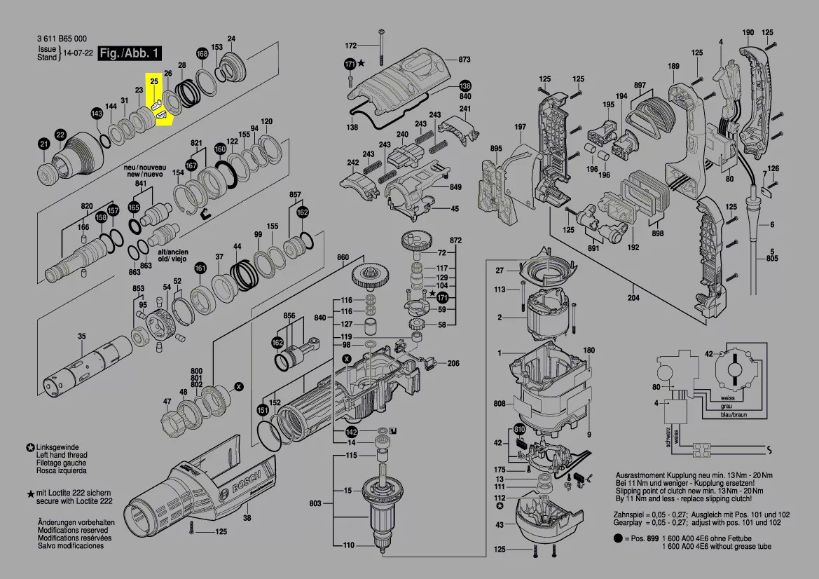Verrou porte-outil réf. 1 612 300 027 Bosch